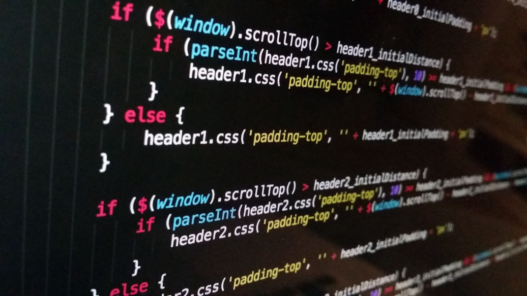 A picture of some code on a screen